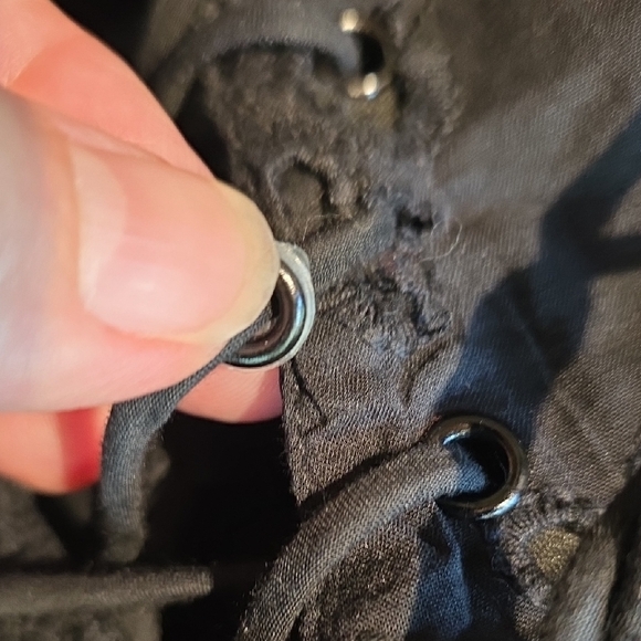 NEW FOR LOVE AND LEMONS NICOLA BLACK EYELET MIDI DRESS SIZE XS - Picture 11 of 13